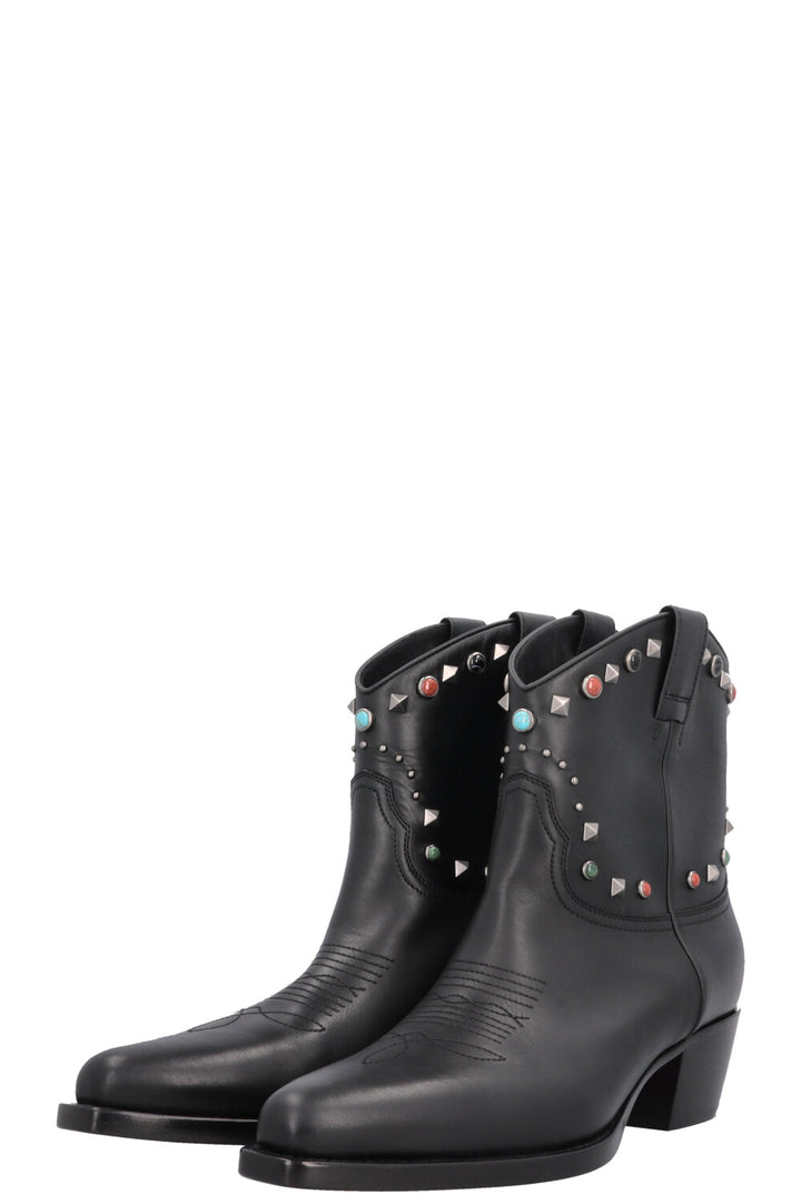 Bottes de cowboy Rockstud VALENTINO noires