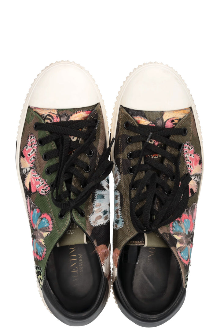 VALENTINO Butterfly Embroidered Low Top Sneaker Green