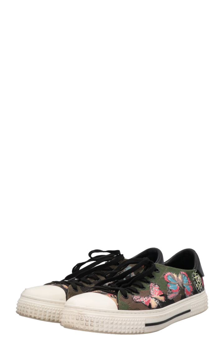 VALENTINO Butterfly Embroidered Low Top Sneaker Green