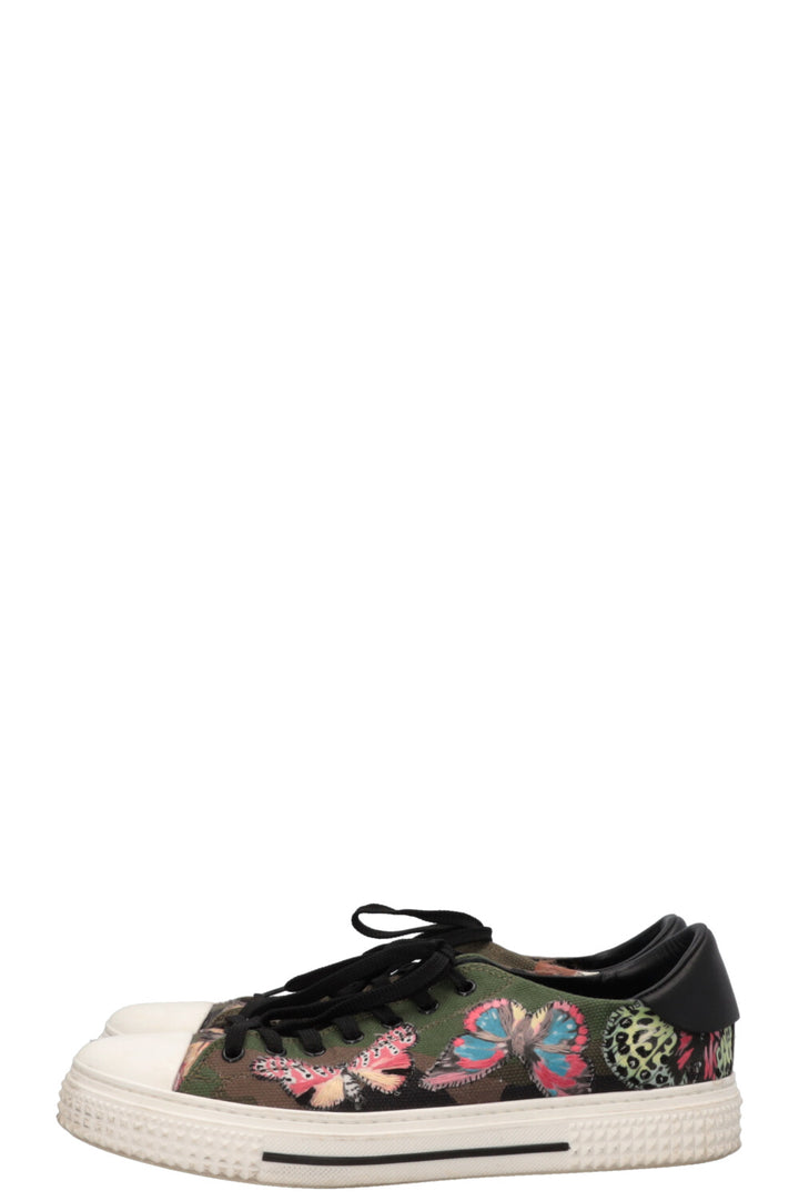 VALENTINO Butterfly Embroidered Low Top Sneaker Green