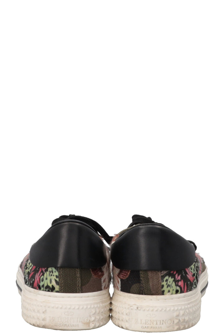 VALENTINO Butterfly Embroidered Low Top Sneaker Green