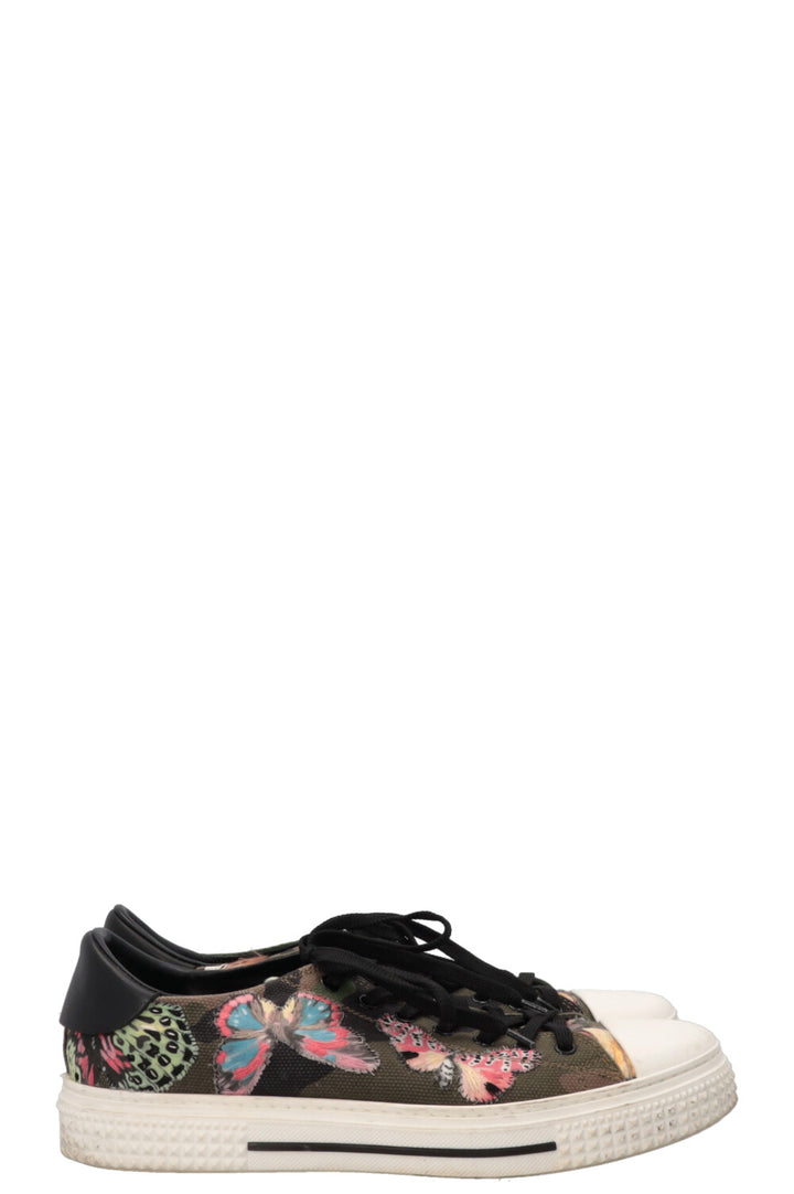 VALENTINO Butterfly Embroidered Low Top Sneaker Green