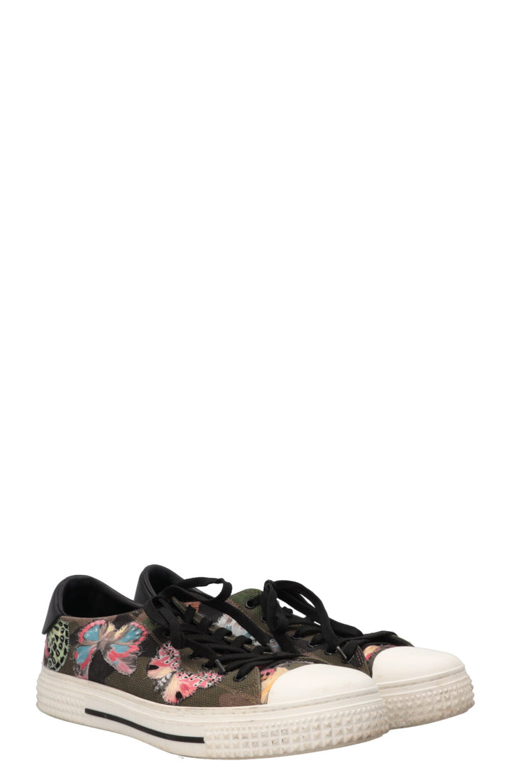 VALENTINO Butterfly Embroidered Low Top Sneaker Green