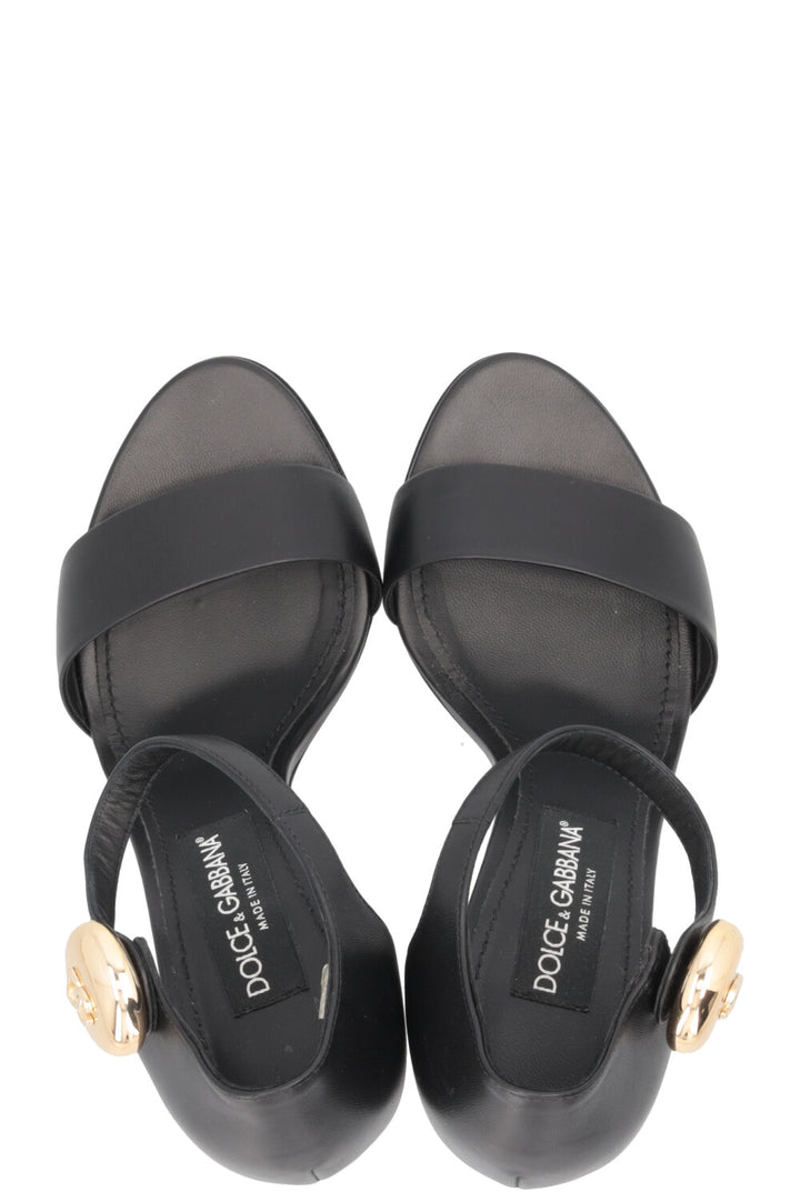 DOLCE&GABBANA Keira Jewel Button Wedges Black