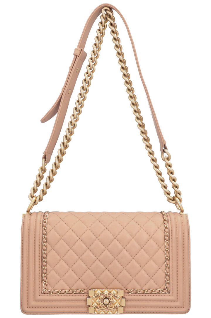 CHANEL Boy Bag Beige