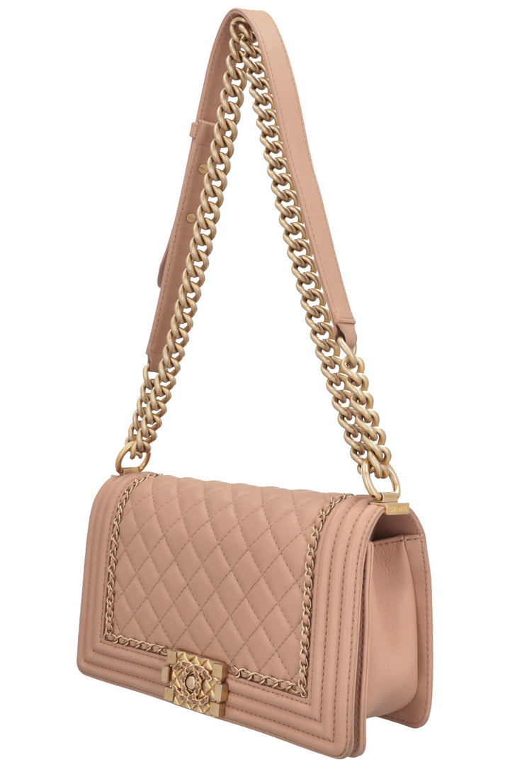 CHANEL Boy Bag Beige
