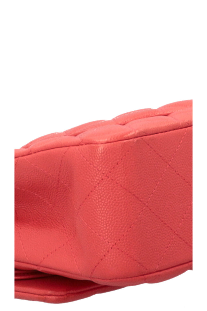 CHANEL Double Flap Bag Medium Caviar Apricot