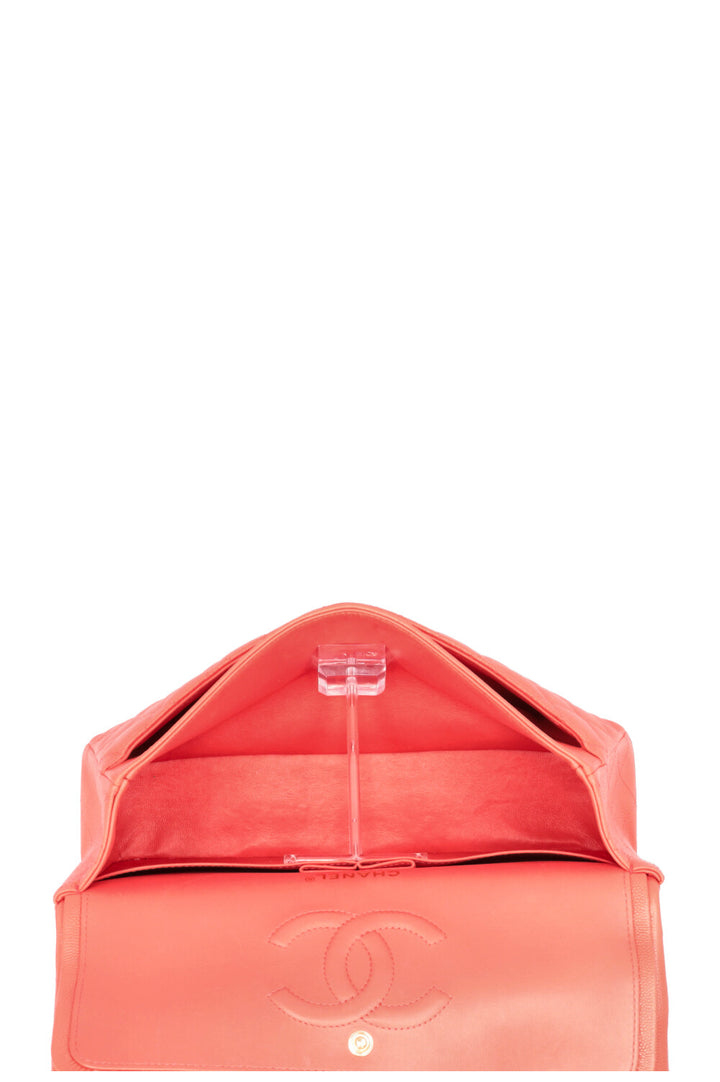 CHANEL Double Flap Bag Medium Caviar Apricot