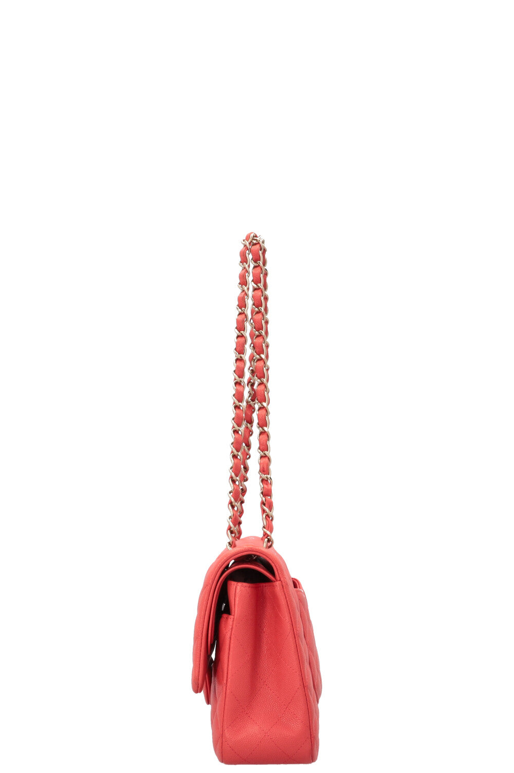 CHANEL Double Flap Bag Medium Caviar Apricot