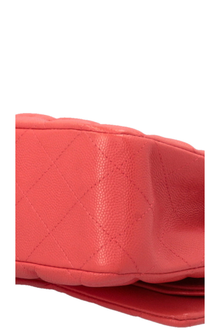 CHANEL Double Flap Bag Medium Caviar Apricot