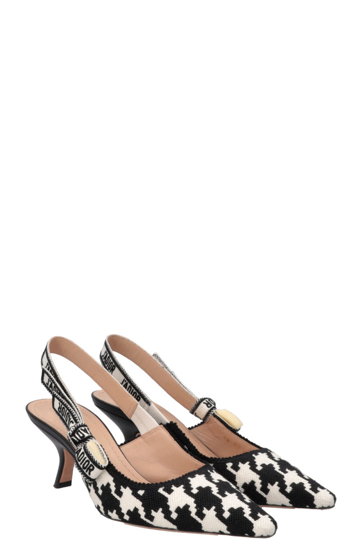 CHRISTIAN DIOR J`Adior Slingback Heels Houndstooth