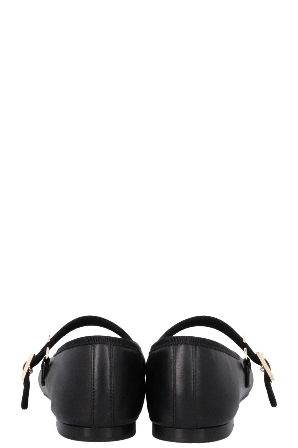 CHANEL CC Mary Jane Ballet Flats Leather Black