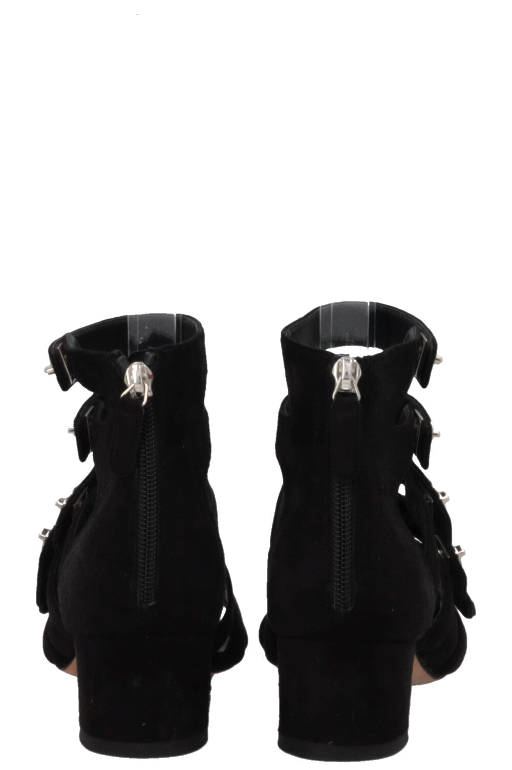 CHANEL CC Turnlock Sandals Suede Black