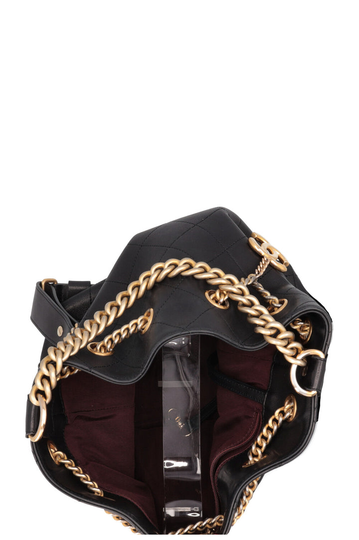 Sac hobo porté épaule CHANEL Paris-Rome en cuir noir