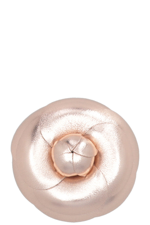 CHANEL Camellia Brooch Leather Pink
