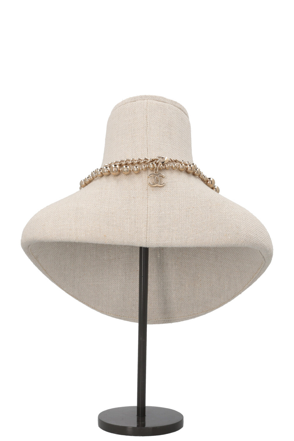 Collier CHANEL CC Perles Or Champagne
