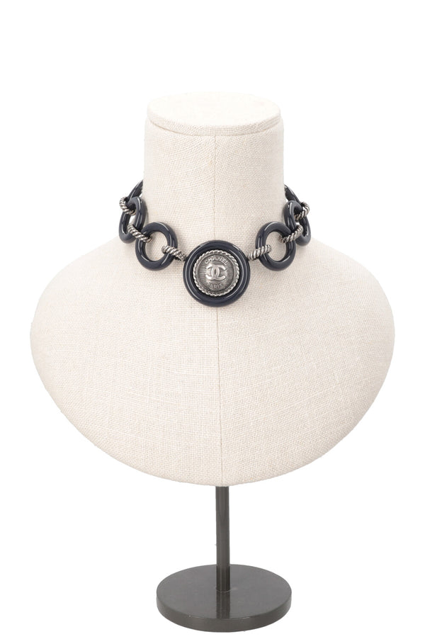 CHANEL 2018 Paris Hambourg Collier Chaîne Bleu Argent