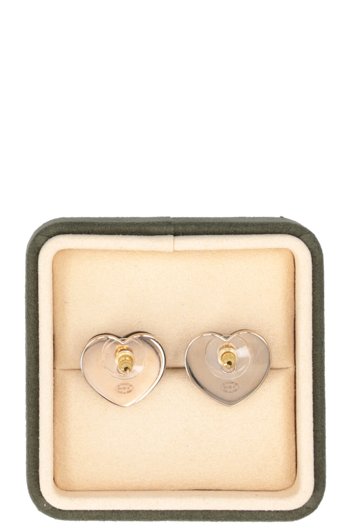 Boucles d'oreilles CHANEL 2022 Cœur CC en cuir noir