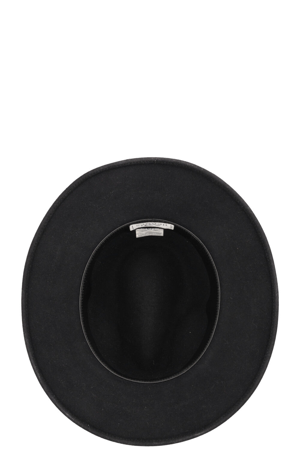 Chapeau HERMÈS en feutre de lapin noir, garni de cuir