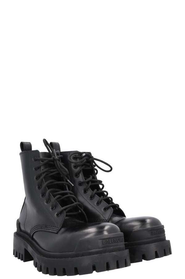 BALENCIAGA Strike Boots Leather Black