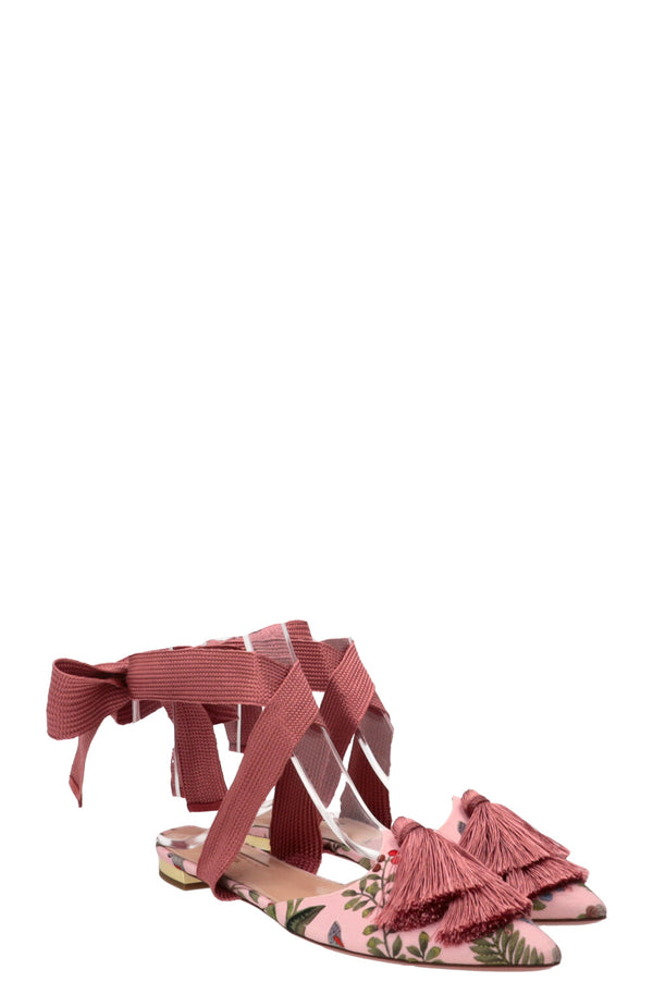 AQUAZZURA Love Tassel Flats Pink