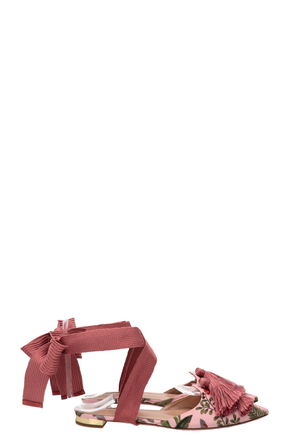 AQUAZZURA Love Tassel Ballerines Roses