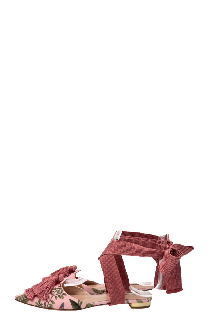 AQUAZZURA Love Tassel Ballerines Roses