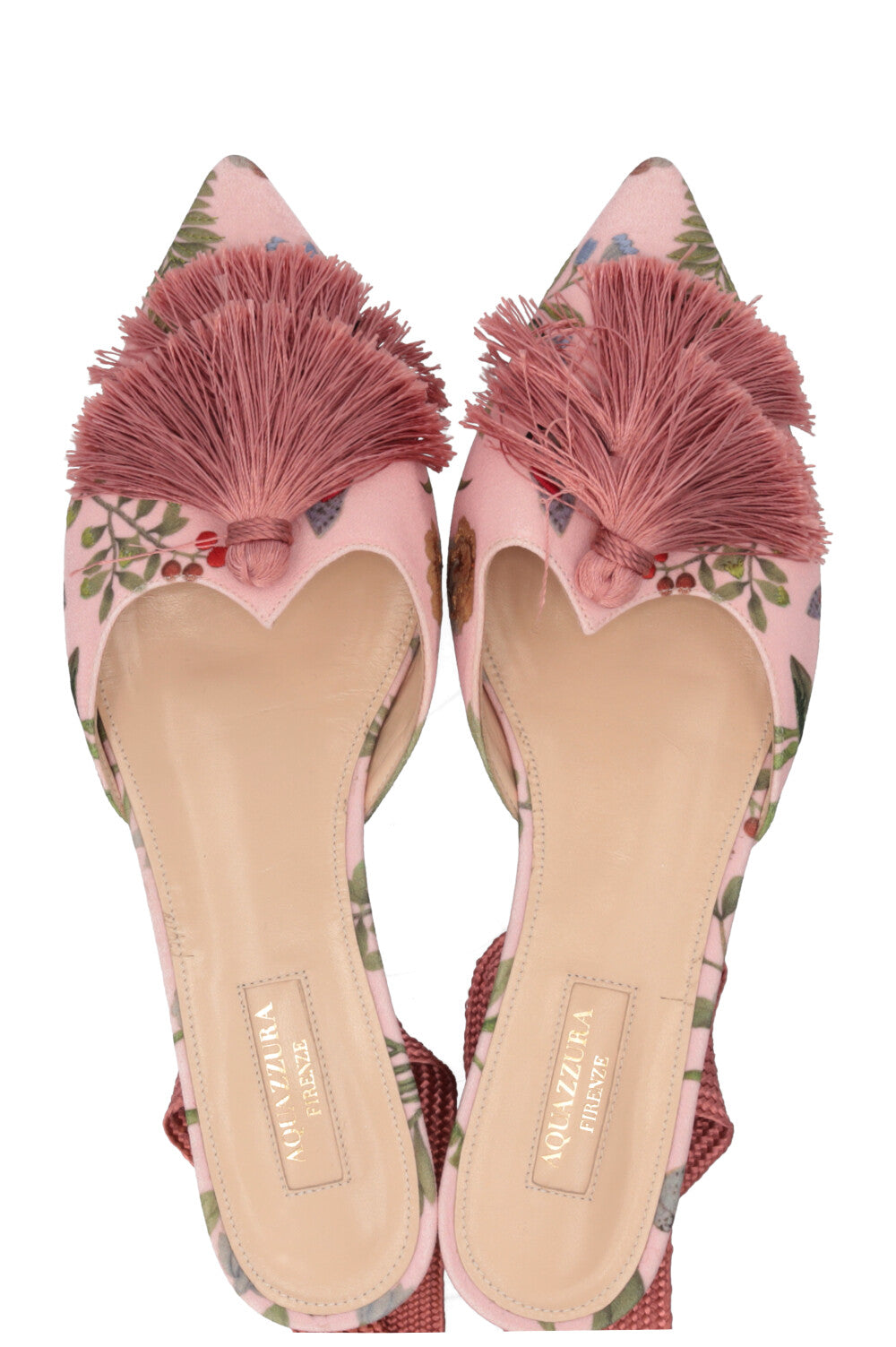 AQUAZZURA Love Tassel Ballerines Roses
