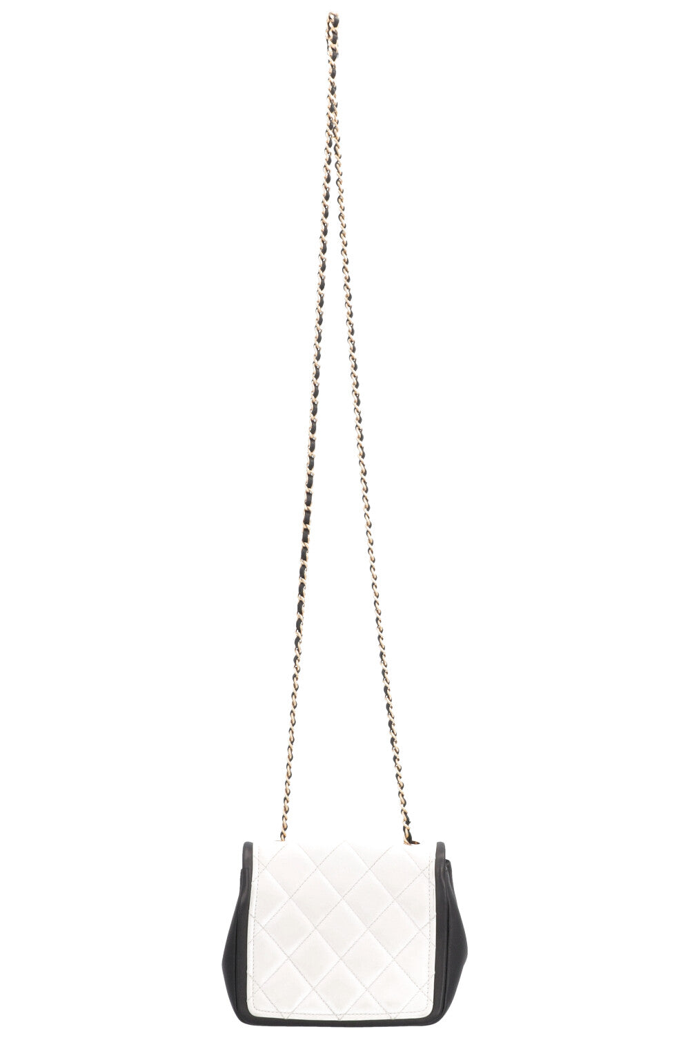 CHANEL Mini Graphic Rue Cambon Flap Bag Black White