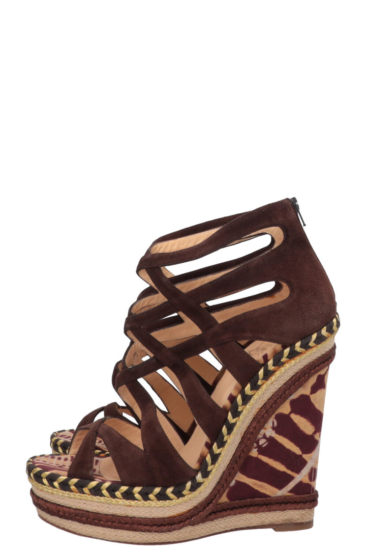 CHRISTIAN LOUBOUTIN Tosca Wedge Hells Brown
