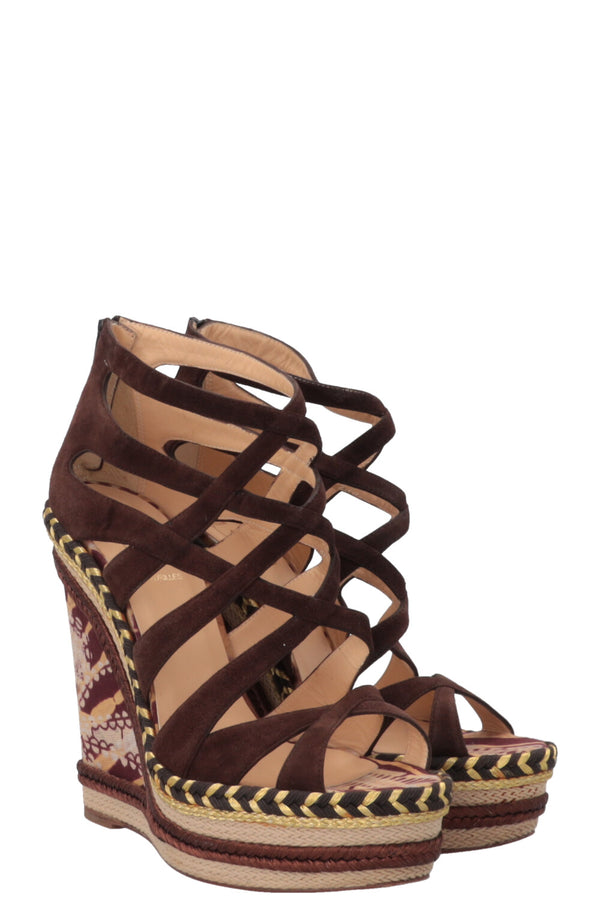 CHRISTIAN LOUBOUTIN Tosca Wedge Heels Brown