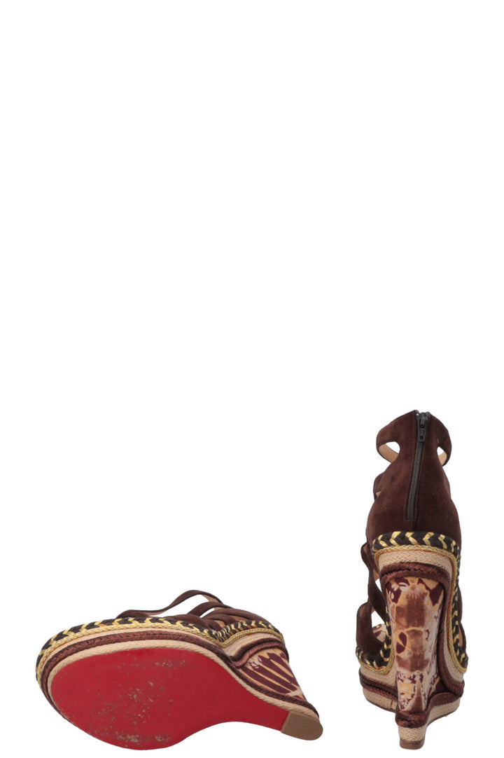 CHRISTIAN LOUBOUTIN Tosca Wedge Hells Brown