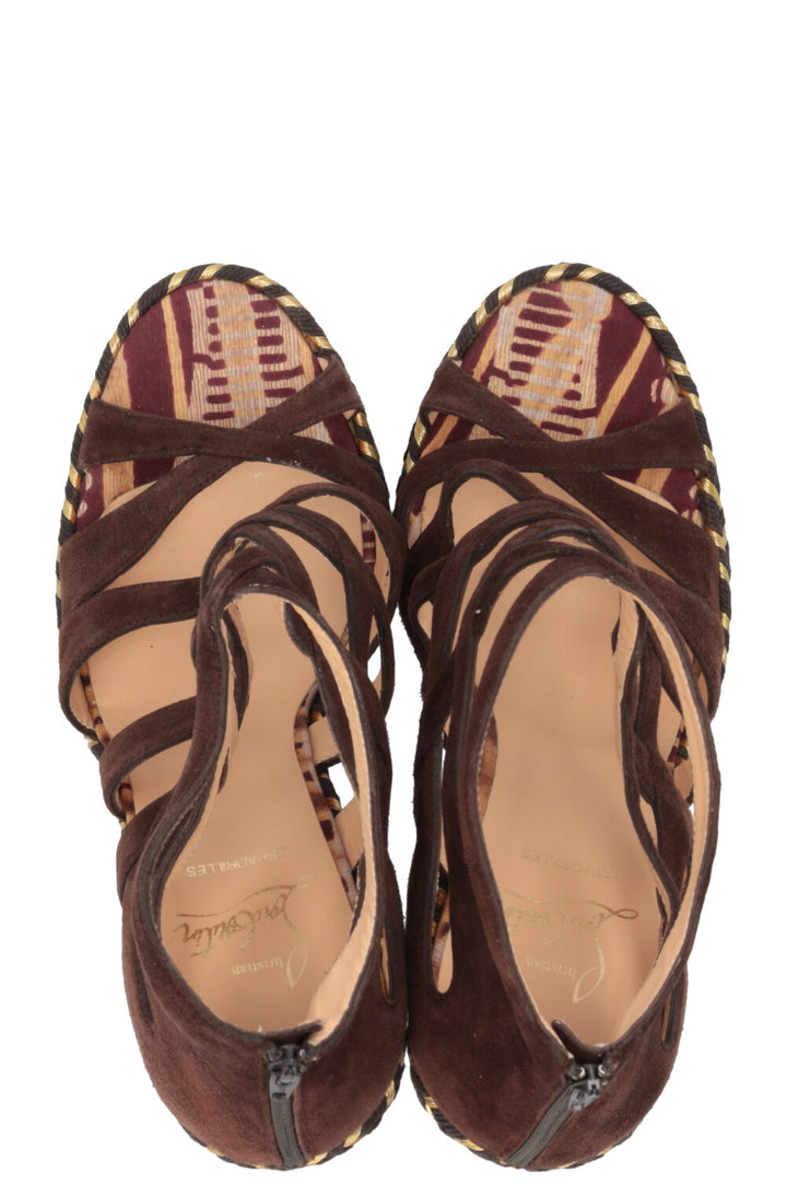 CHRISTIAN LOUBOUTIN Tosca Wedge Hells Brown