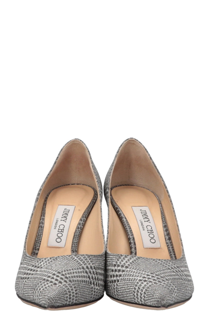 JIMMY CHOO Glitter Heels Silver