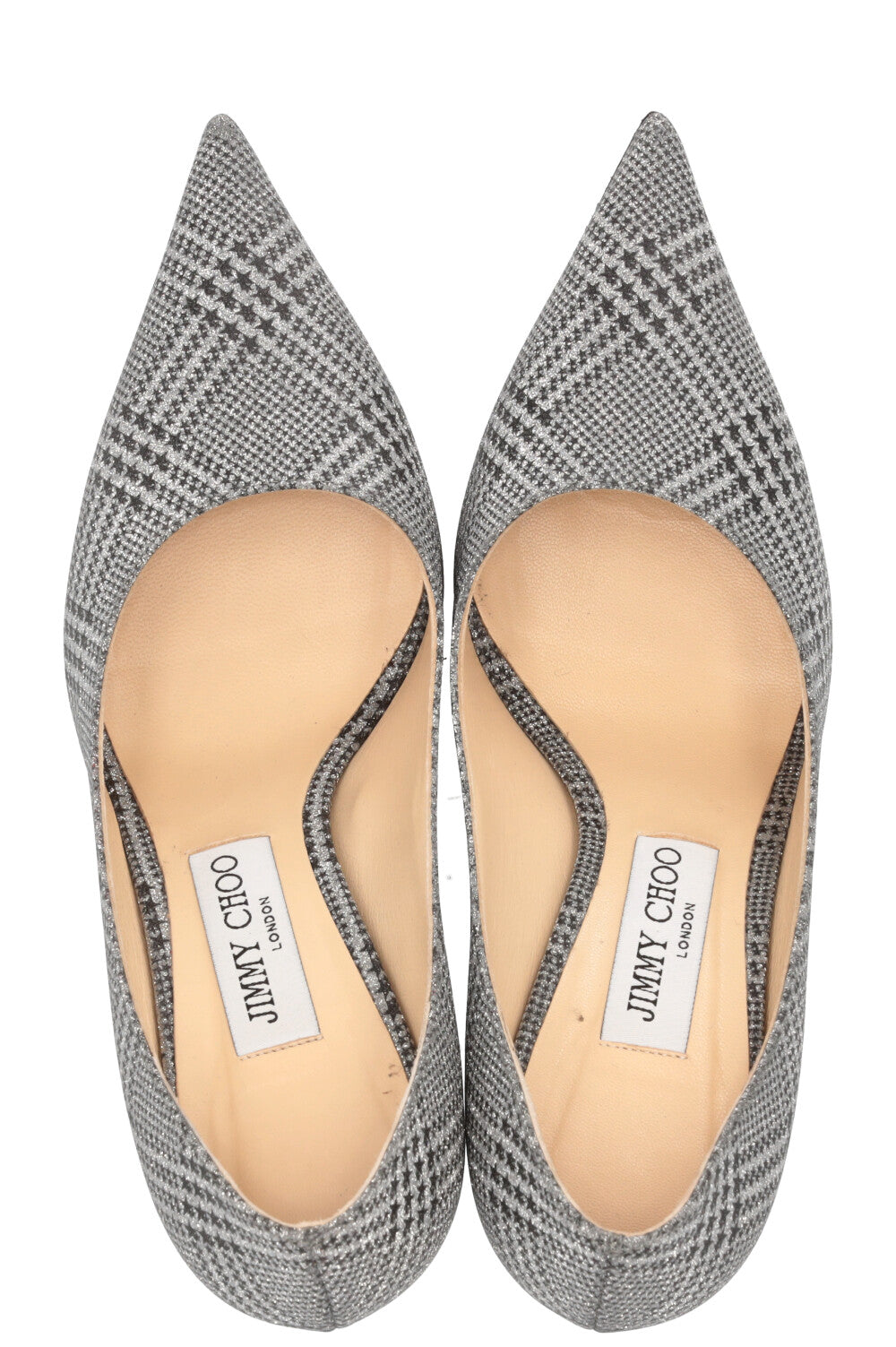 JIMMY CHOO Glitter Heels Silver