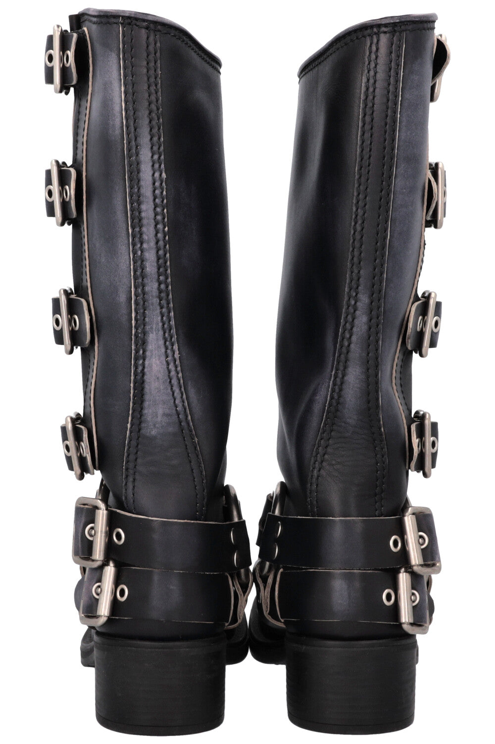Bottes motardes à boucle harnais MIUMIU noires
