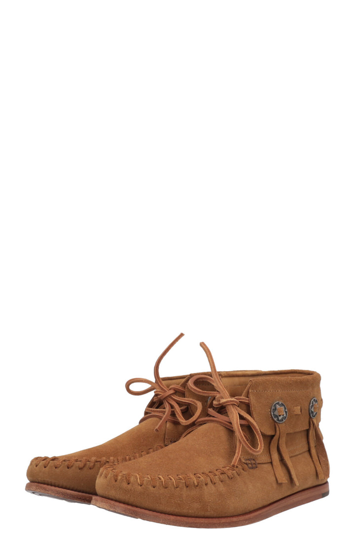 Bottines Concho SAINT LAURENT en daim marron