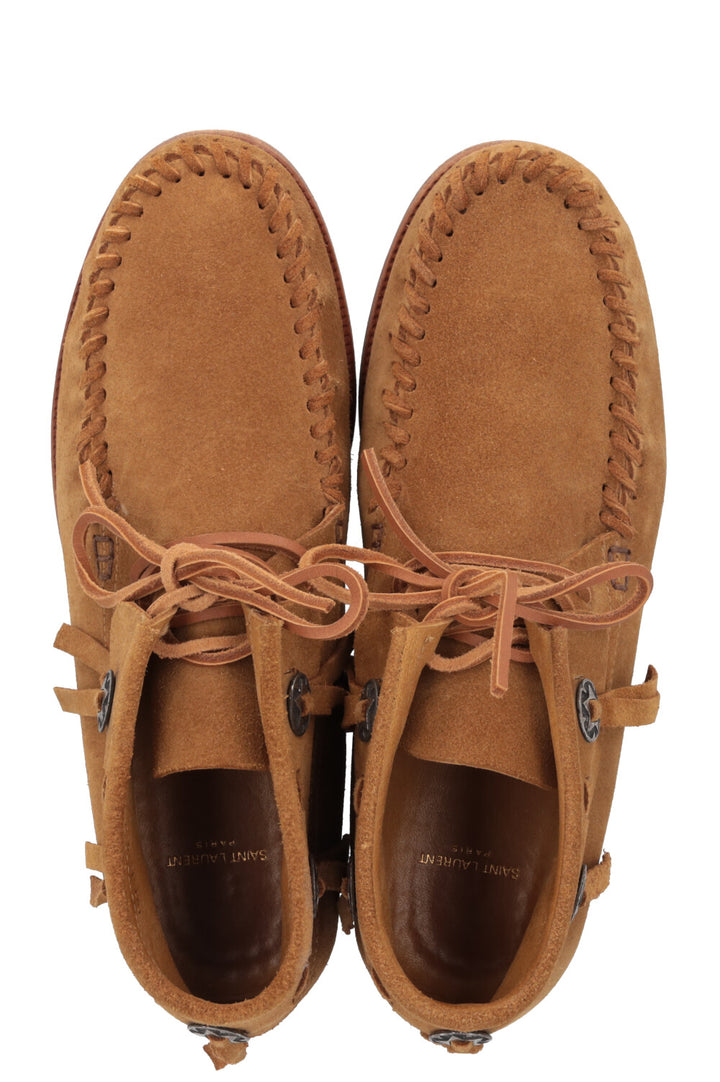 Bottines Concho SAINT LAURENT en daim marron