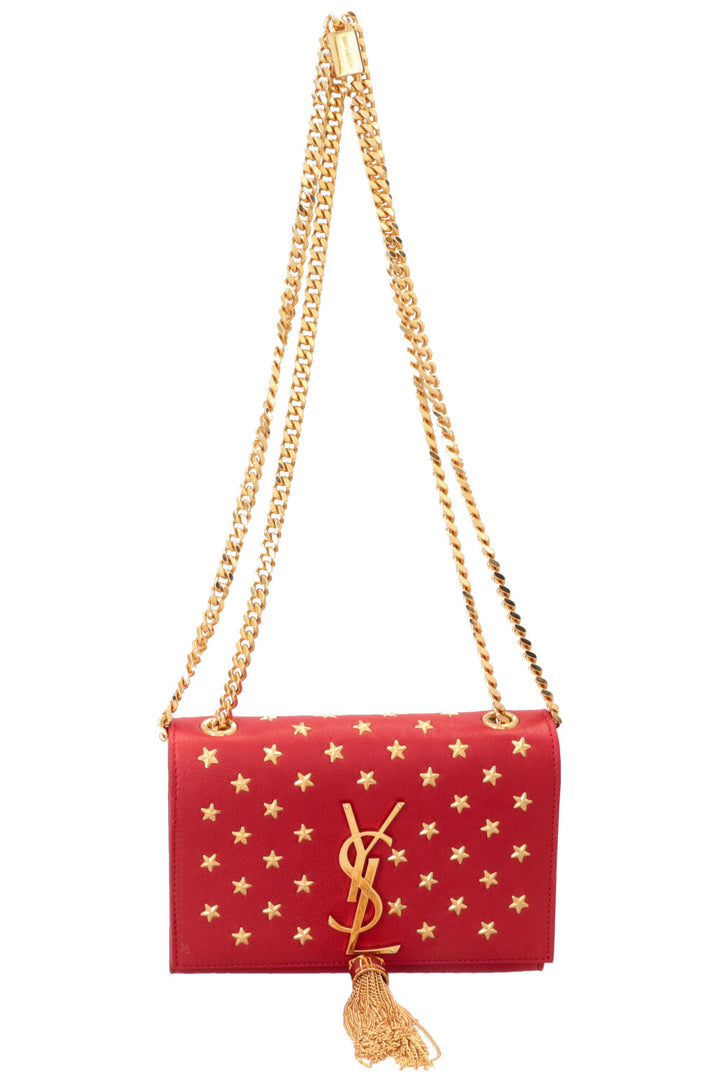 Sac bandoulière SAINT LAURENT WOC Kate à pompon étoile rouge