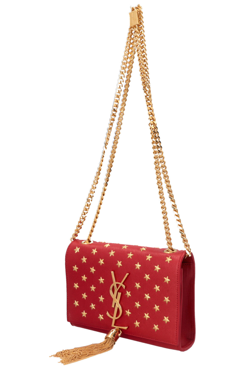 Sac bandoulière SAINT LAURENT WOC Kate à pompon étoile rouge