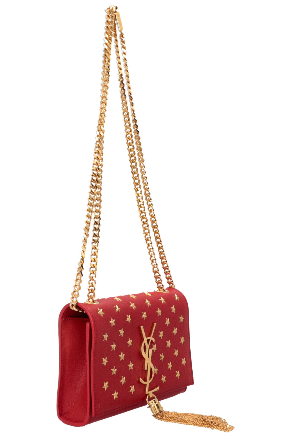 Sac bandoulière SAINT LAURENT WOC Kate à pompon étoile rouge