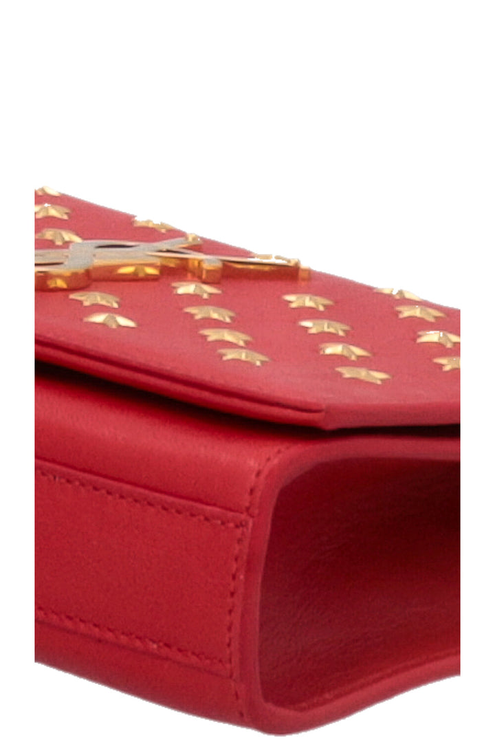 Sac bandoulière SAINT LAURENT WOC Kate à pompon étoile rouge