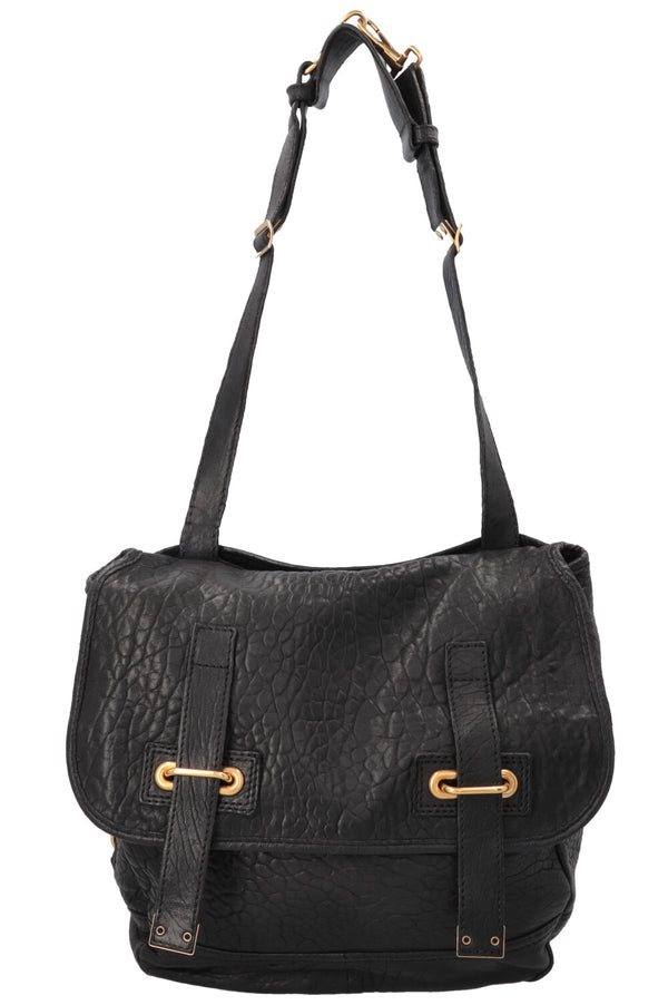 SAINT LAURENT Besace Shoulder Bag Black Leather
