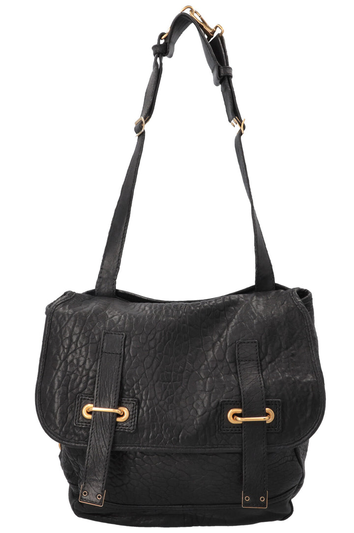 SAINT LAURENT Besace Shoulder Bag Black Leather