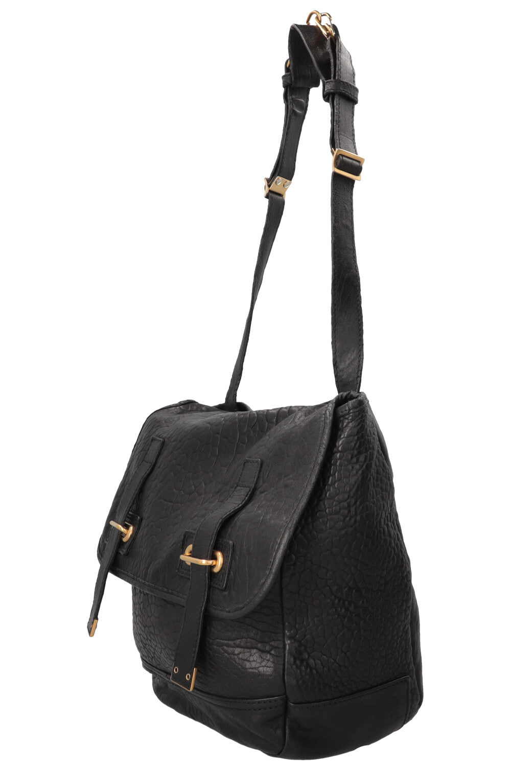 SAINT LAURENT Besace Shoulder Bag Black Leather