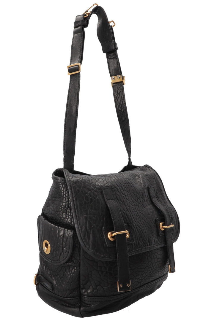 SAINT LAURENT Besace Shoulder Bag Black Leather
