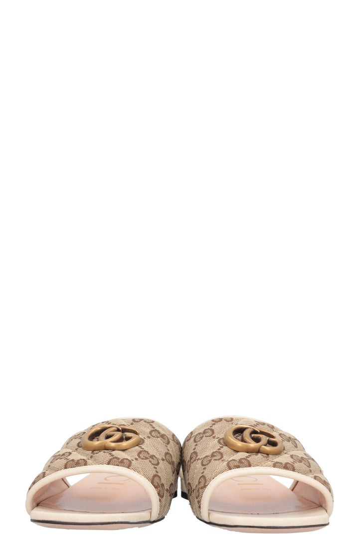 GUCCI Quilted Marmont Supreme Mules Canvas