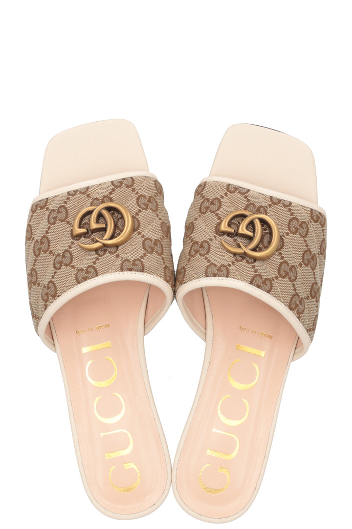GUCCI Quilted Marmont Supreme Mules Canvas