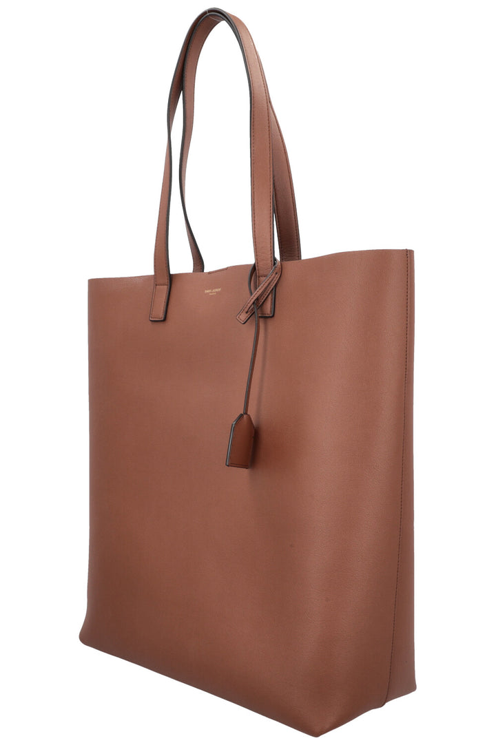 Sac shopping Bold SAINT LAURENT en cuir grainé marron