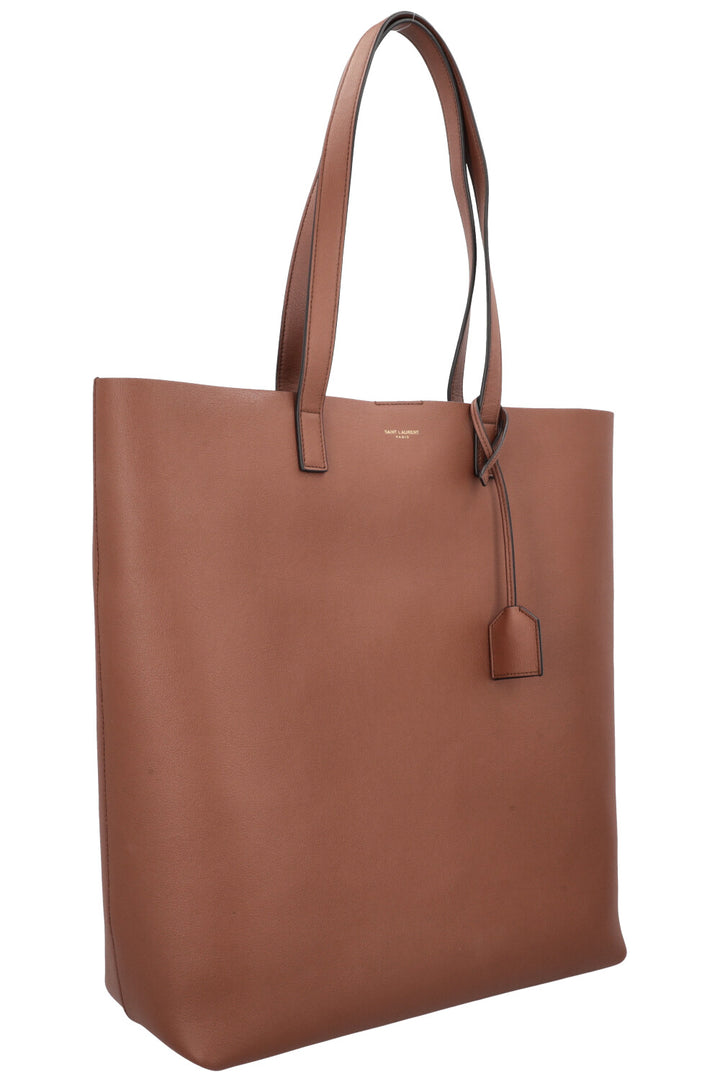 Sac shopping Bold SAINT LAURENT en cuir grainé marron